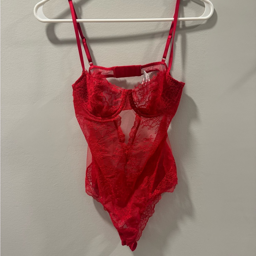 Victoria secret sexy Red Lace Bodysuit